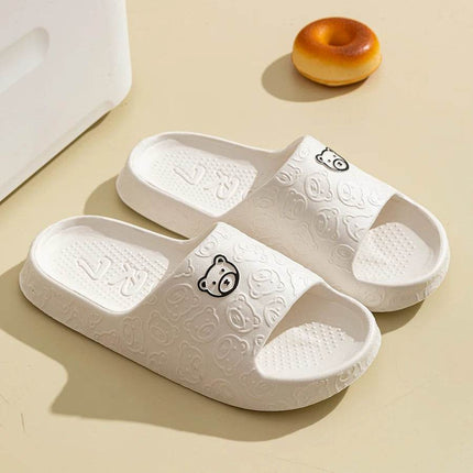 Cute Bear Women Slippers Summer Indoor Soft Cartoon Sandals Bathroom Anti-slip Outdoor Comfy Leisure Shoes Couple - MimiStylez