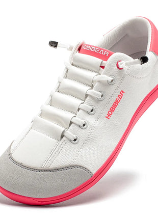 HOBIBEAR Wide Toe Barefoot Shoes for Unisex Minimalist Artificial Leather Sneakers Lightweight Adjustable Slip On Walking Shoes