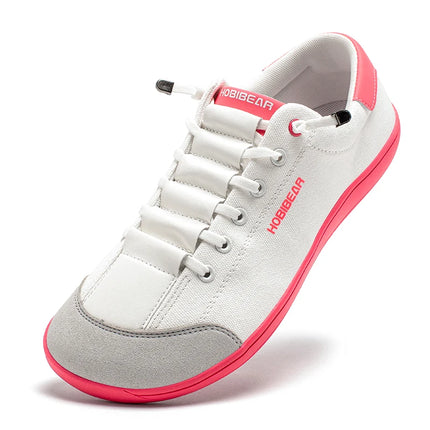 HOBIBEAR Zapatos descalzos de punta ancha para unisex, zapatillas minimalistas de cuero artificial, ligeras y ajustables, sin cordones para caminar