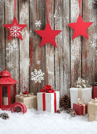 Gold Christmas Background - Glitter Xmas Tree Wreath Wooden Backdrop