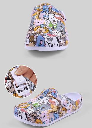 Stylish Flat Sandals Soft Insoles Adjustable Strap Easy-On Comfortable Clog Shoes For Women