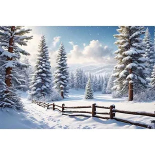 Christmas Trees Custom Backdrop For Decoration Wallpaper