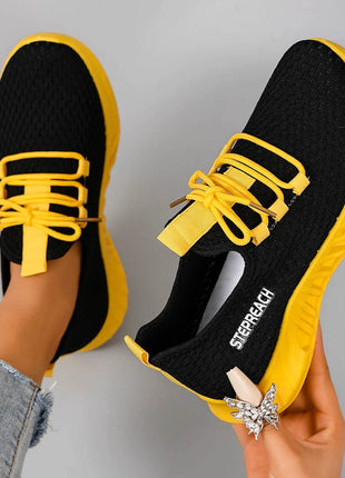 Women's Breathable Mesh Flat Shoes, Women's Shoes, Casual Sneakers Shoes - MimiStylez