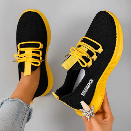Women's Breathable Mesh Flat Shoes, Women's Shoes, Casual Sneakers Shoes - MimiStylez