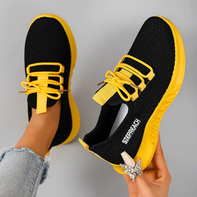 Women's Breathable Mesh Flat Shoes, Women's Shoes, Casual Sneakers Shoes - MimiStylez