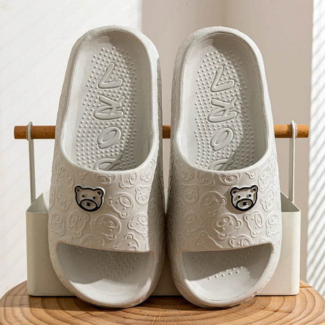 Cute Bear Women Slippers Summer Indoor Soft Cartoon Sandals Bathroom Anti-slip Outdoor Comfy Leisure Shoes Couple - MimiStylez