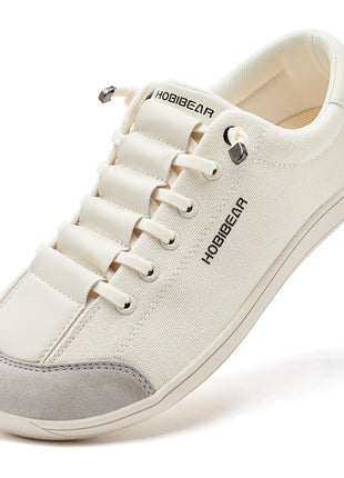 HOBIBEAR Wide Toe Barefoot Shoes for Unisex Minimalist Artificial Leather Sneakers Lightweight Adjustable Slip On Walking Shoes