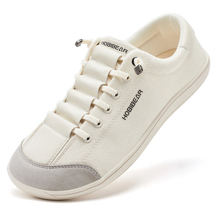 HOBIBEAR Zapatos descalzos de punta ancha para unisex, zapatillas minimalistas de cuero artificial, ligeras y ajustables, sin cordones para caminar