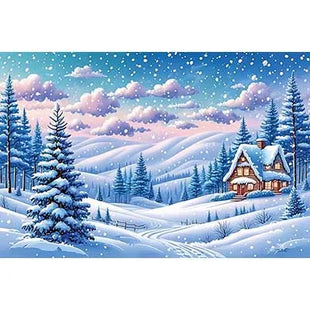 Christmas Trees Custom Backdrop Gift Cabins Yards Backgrounds For Decoration