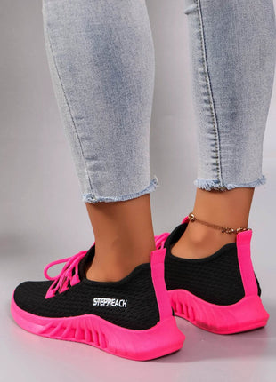 Women's Color blocked Casual Sports Shoes with Strap Comfortable, Breathable, Lightweight, Wear resistant - MimiStylez