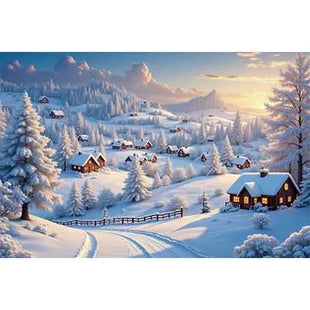 Christmas Trees Custom Backdrop Gift Cabins Yards Backgrounds For Decoration