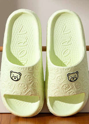 Cute Bear Women Slippers Summer Indoor Soft Cartoon Sandals Bathroom Anti-slip Outdoor Comfy Leisure Shoes Couple - MimiStylez