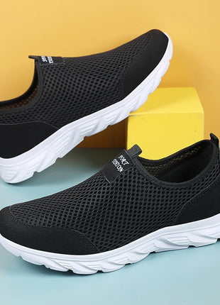 Lightweight Men Casual Shoes Breathable Slip on Male Casual Sneakers Anti-slip Men's Flats Outdoor Walking Shoes Size ds