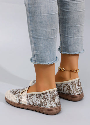 Women's Casual Sports Shoes, Comfortable, Breathable, Lightweight and Wear-Resistant Lazy Shoes, Soft-Soled Flat Shoes