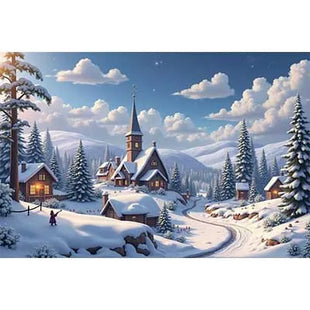 Christmas Trees Custom Backdrop Gift Cabins Yards Backgrounds For Decoration