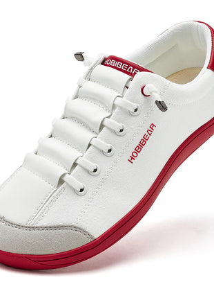 HOBIBEAR Wide Toe Barefoot Shoes for Unisex Minimalist Artificial Leather Sneakers Lightweight Adjustable Slip On Walking Shoes