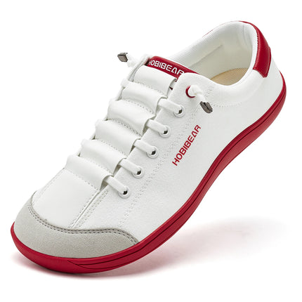 HOBIBEAR Zapatos descalzos de punta ancha para unisex, zapatillas minimalistas de cuero artificial, ligeras y ajustables, sin cordones para caminar