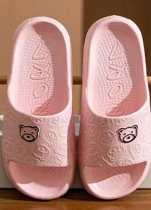 Cute Bear Women Slippers Summer Indoor Soft Cartoon Sandals Bathroom Anti-slip Outdoor Comfy Leisure Shoes Couple - MimiStylez