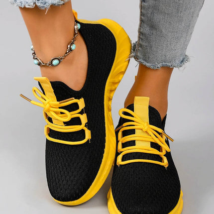 Women's Breathable Mesh Flat Shoes, Women's Shoes, Casual Sneakers Shoes - MimiStylez