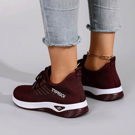 Women's Casual Lace up Comfortable, Breathable, Lightweight and Wear-Resistant Sports Shoes - MimiStylez