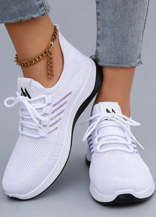 Women's Casual Lace up Comfortable, Breathable, Lightweight and Wear-Resistant Sports Shoes - MimiStylez