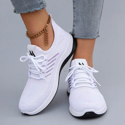 Women's Casual Lace up Comfortable, Breathable, Lightweight and Wear-Resistant Sports Shoes - MimiStylez