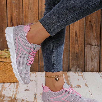 Women's shoes breathable sneakers, casual sneaker lace-up hoes, lightweight shoes - MimiStylez
