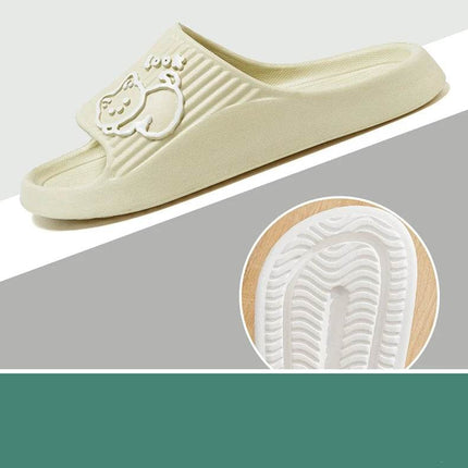 Cute Cartoon Kitten Women's Summer Slippers Indoor Bathroom Cloudy Soft Sole Non-slip Leisure Comfort Couple Home Shoes - MimiStylez