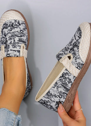 Women's Casual Sports Shoes, Comfortable, Breathable, Lightweight and Wear-Resistant Lazy Shoes, Soft-Soled Flat Shoes