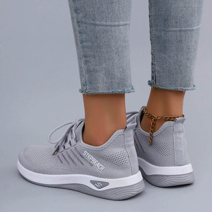 Women's Casual Lace up Comfortable, Breathable, Lightweight and Wear-Resistant Sports Shoes - MimiStylez