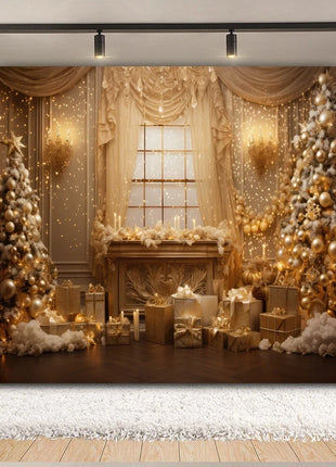 Christmas Backdrop Xmas Tree Fireplace Christmas Background