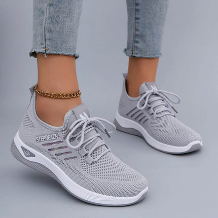Women's Casual Lace up Comfortable, Breathable, Lightweight and Wear-Resistant Sports Shoes - MimiStylez