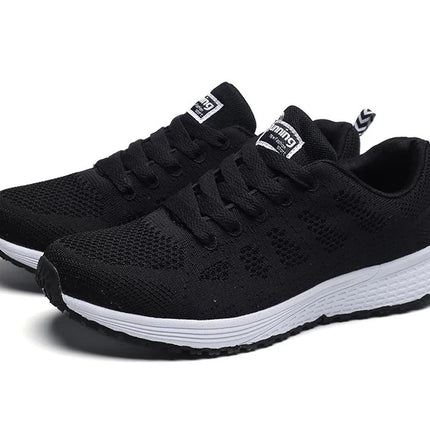 Zapatos casuales de mujer, zapatos planos de malla transpirables a la moda para caminar, zapatillas de deporte para mujer, zapatos de gimnasio, calzado femenino