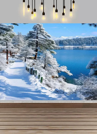 Winter wonderland winter snow village Backdrop Christmas Backdrop