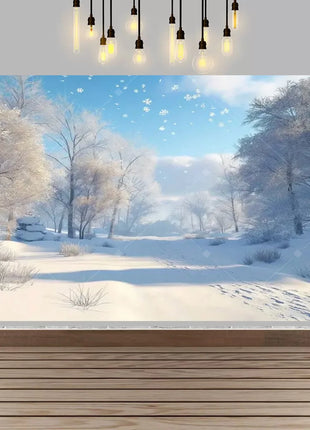 Winter wonderland winter snow village Backdrop Christmas Backdrop