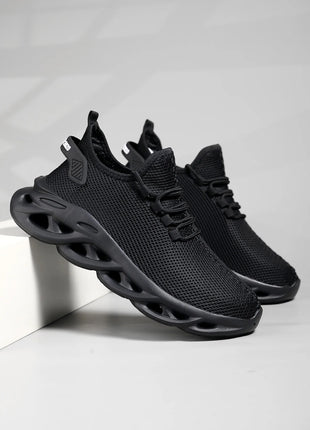 Men Sports Running Black Jogging Shoes Casual Sneakers Brown Outdoor Breathable Mesh Women Light Shock-absorption