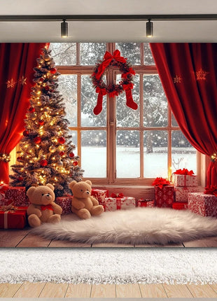 Christmas Backdrop Xmas Tree Fireplace Christmas Background
