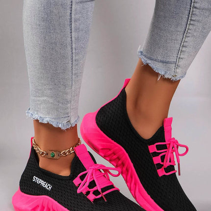 Women's Color blocked Casual Sports Shoes with Strap Comfortable, Breathable, Lightweight, Wear resistant - MimiStylez