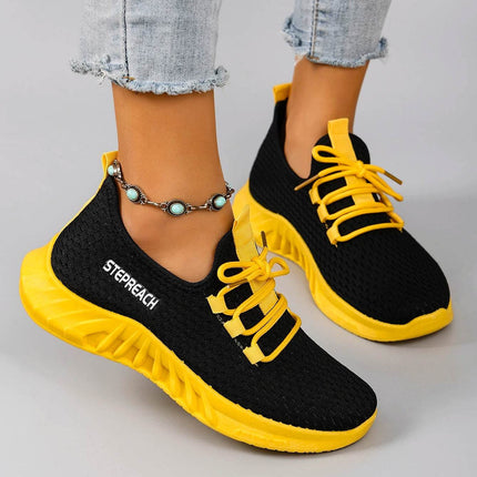 Women's Breathable Mesh Flat Shoes, Women's Shoes, Casual Sneakers Shoes - MimiStylez
