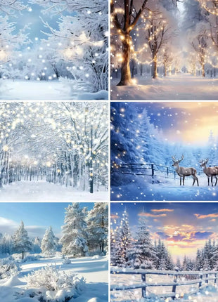 Christmas Winter Wonderland Snow Scene Background