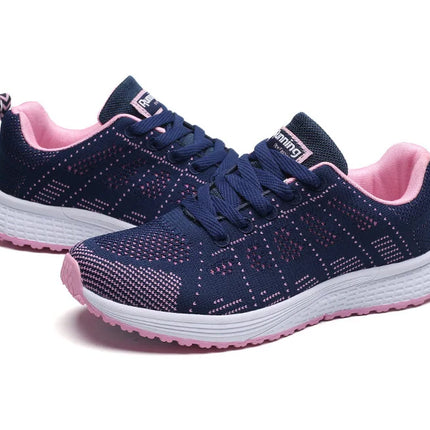 Zapatos casuales de mujer, zapatos planos de malla transpirables a la moda para caminar, zapatillas de deporte para mujer, zapatos de gimnasio, calzado femenino