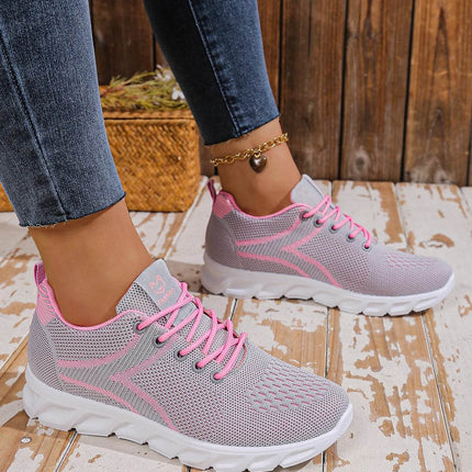 Women's shoes breathable sneakers, casual sneaker lace-up hoes, lightweight shoes - MimiStylez