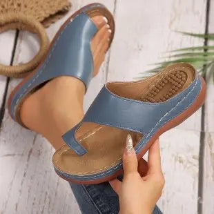 Women's Summer Sandals Orthopedic Soft Outdoor Slip-On Casual Wedge Heel Sandals