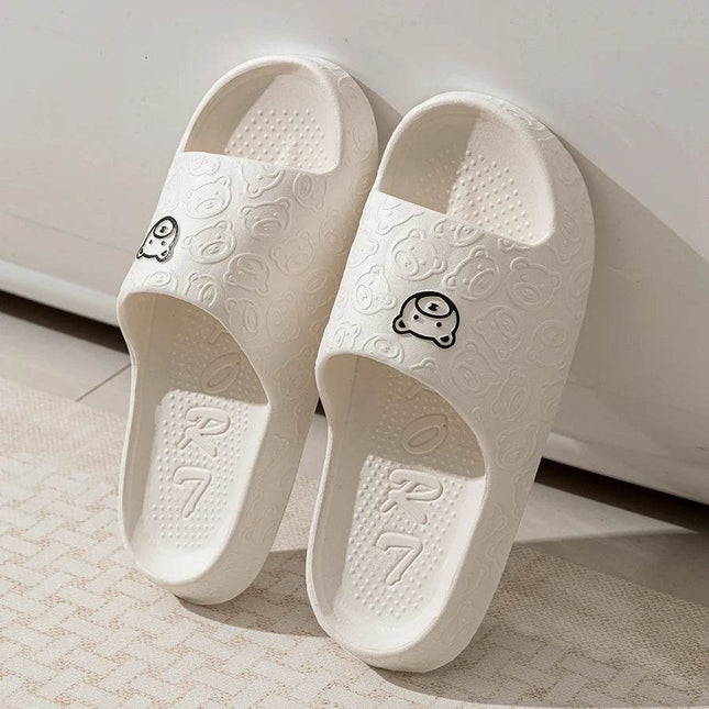 Cute Bear Women Slippers Summer Indoor Soft Cartoon Sandals Bathroom Anti-slip Outdoor Comfy Leisure Shoes Couple - MimiStylez
