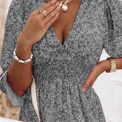 Full Size Ruffled Hem Floral Dress Plus Size - MimiStylez