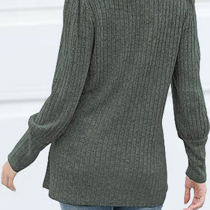 Decorative Button Square Neck Top - MimiStylez