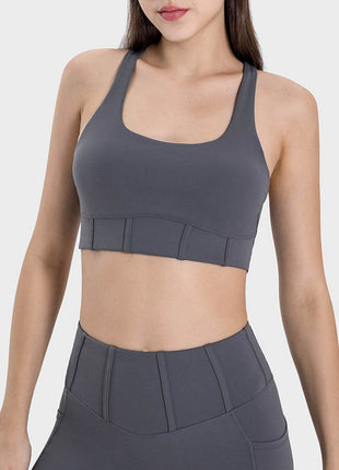 Square Neck Wide Strap Active Tank - MimiStylez