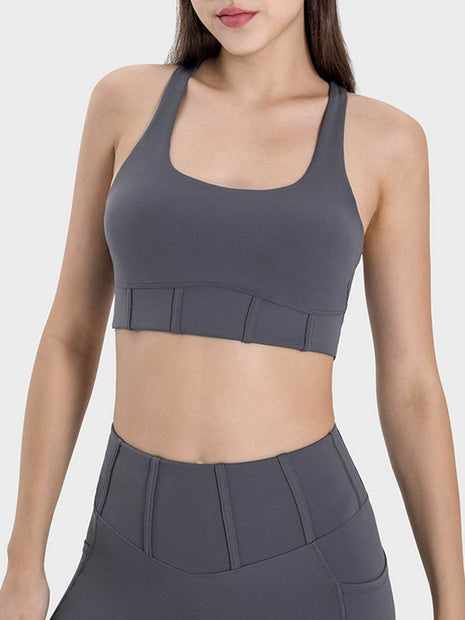 Square Neck Wide Strap Active Tank - MimiStylez