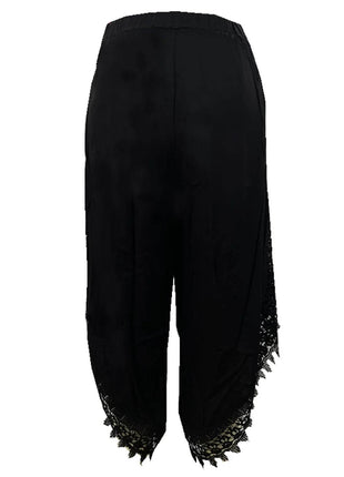 Full Size Lace Detail Wide Leg Pants Plus Size - MimiStylez