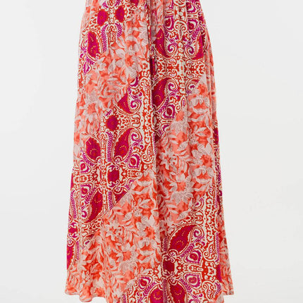 White Birch Full Size High Waisted Floral Woven Skirt - MimiStylez